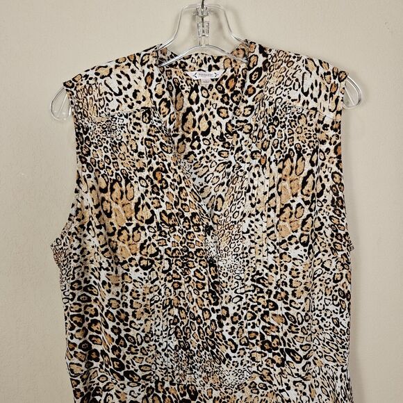 Nanette Lepore Midi Shirt Dress Leopard Animal Print Pintuck Pleated Party 14 - Picture 9 of 16